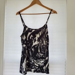 Clear Sky Abstract Cream/Black Camisole Adjustable Size XL